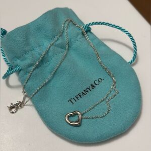 Tiffany & Co. Sterling Silver Elsa Peretti Open Heart Necklace